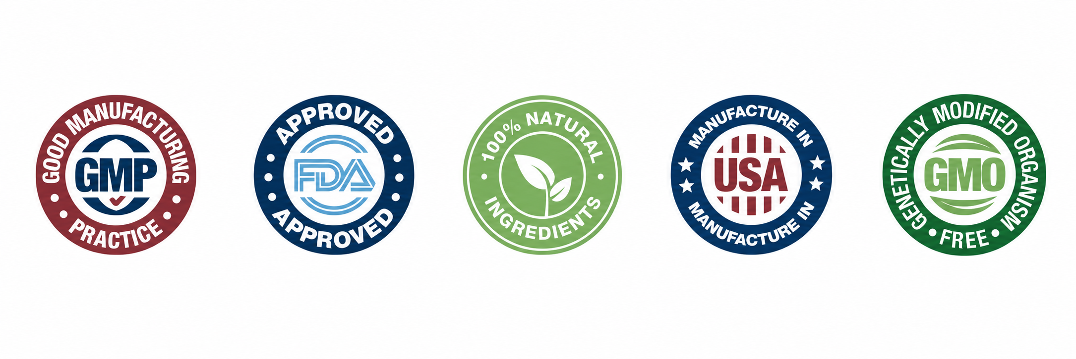GMP Certified, FDA Registered Facility, All Natural, Made in USA, Non-GMO